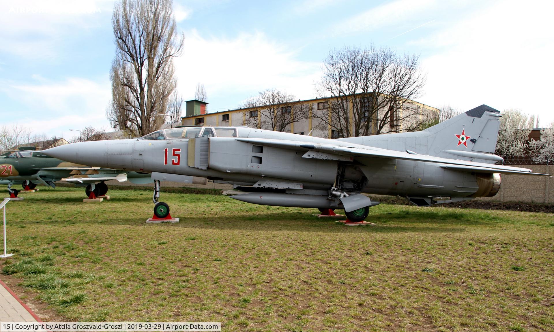 15, 1979 Mikoyan-Gurevich MiG-23UB C/N A1037926, RepTár. Szolnok aviation history museum, Hungary