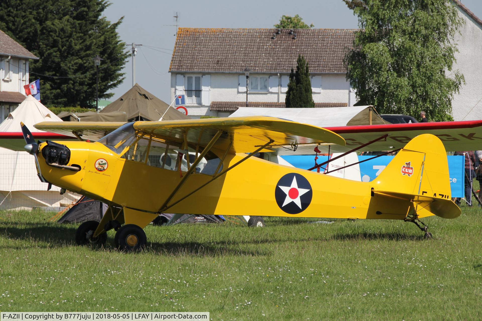 F-AZII, Piper J2 C/N 5418, at Amien