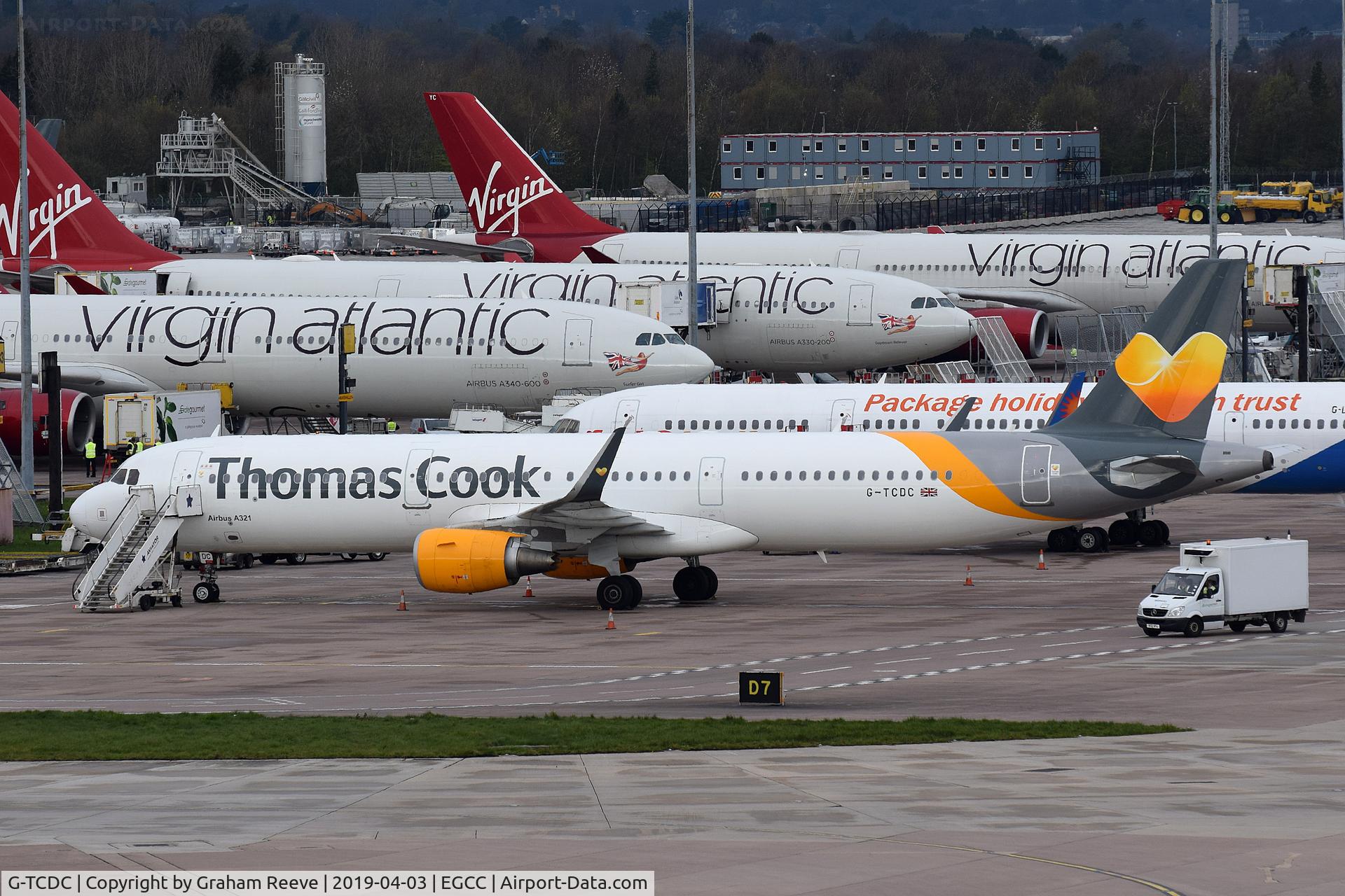 G-TCDC, 2013 Airbus A321-211 C/N 5872, Parked at Manchester.