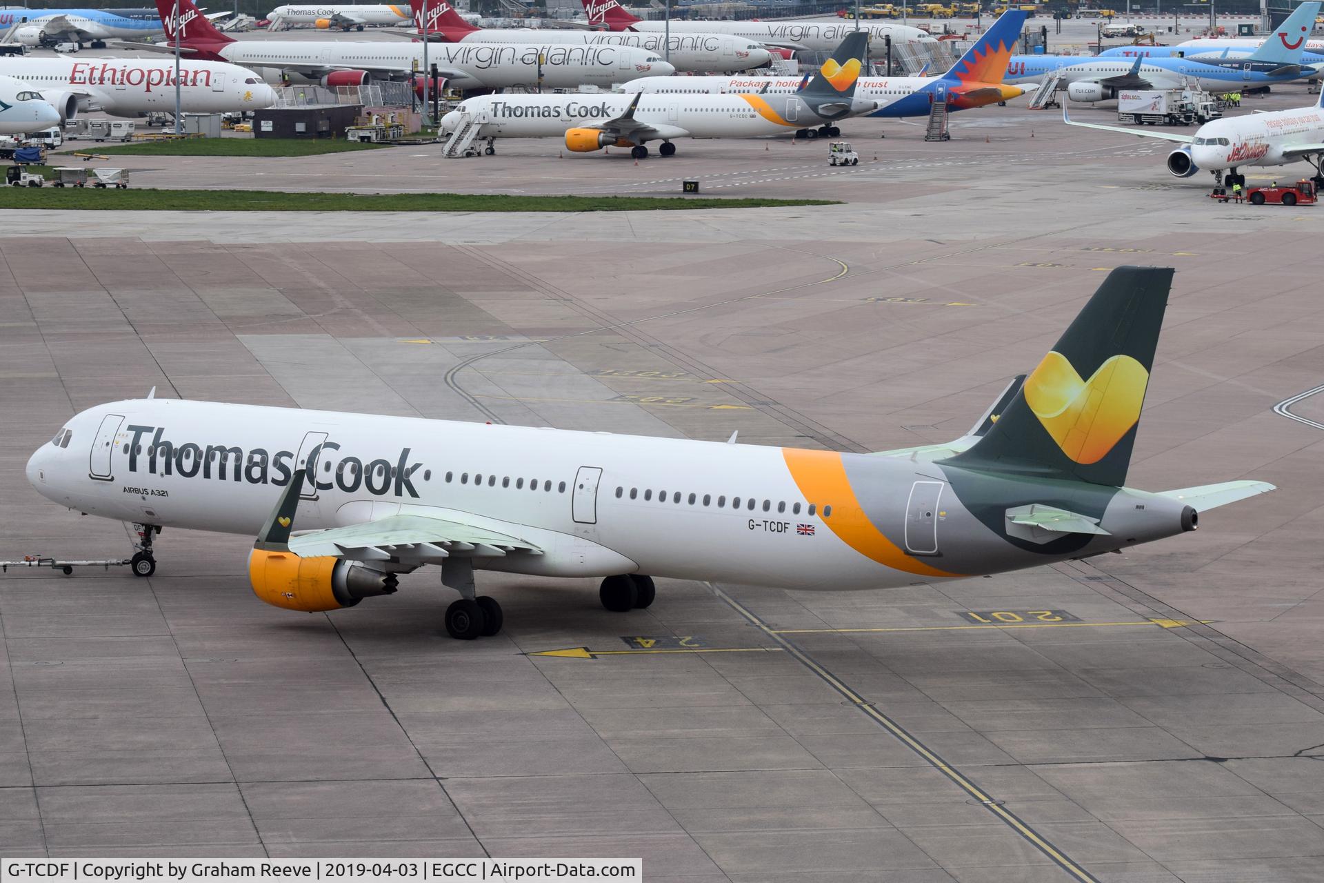G-TCDF, 2014 Airbus A321-211 C/N 6114, On push back.