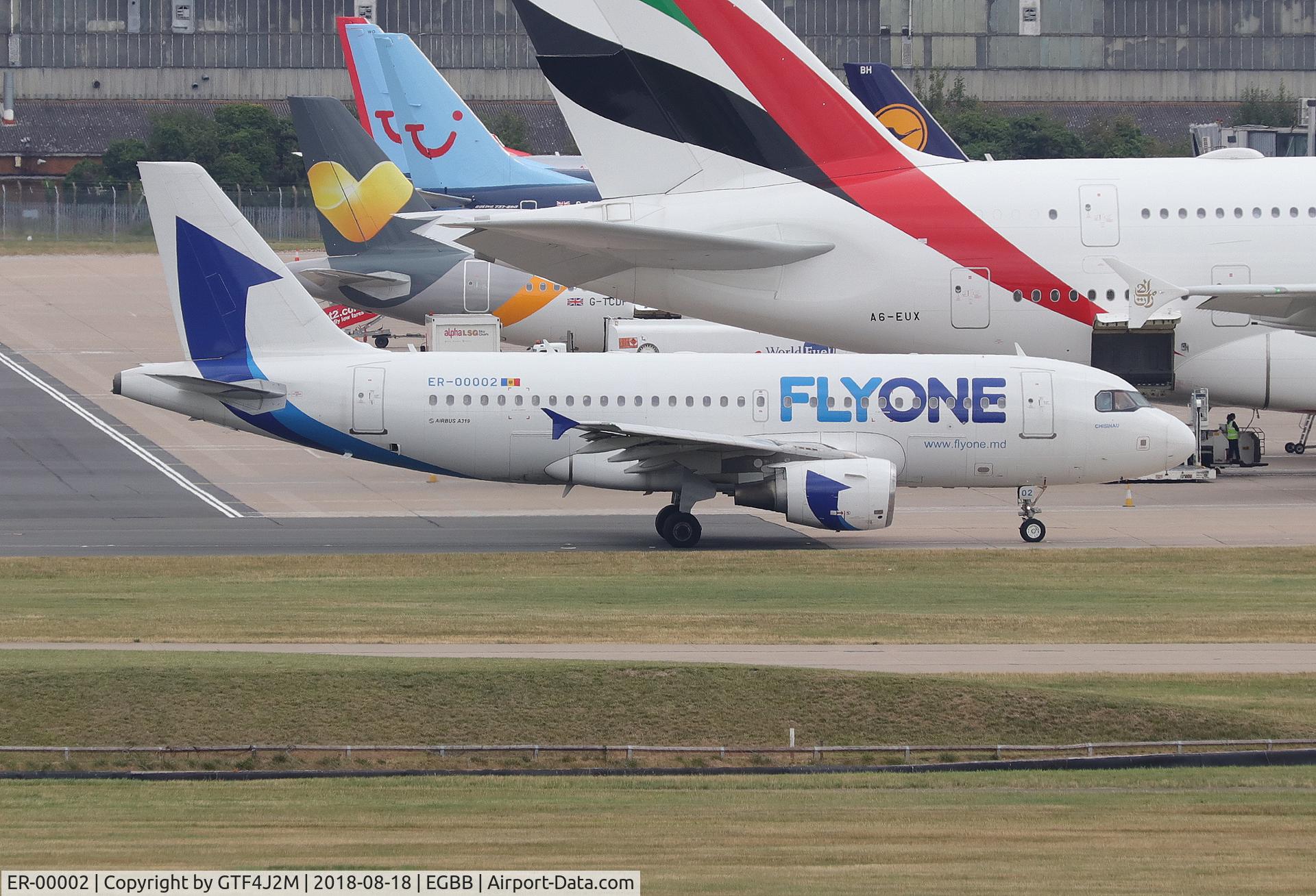 ER-00002, 2001 Airbus A319-112 C/N 1618, ER-00002 at Birmingham 18.8.18
