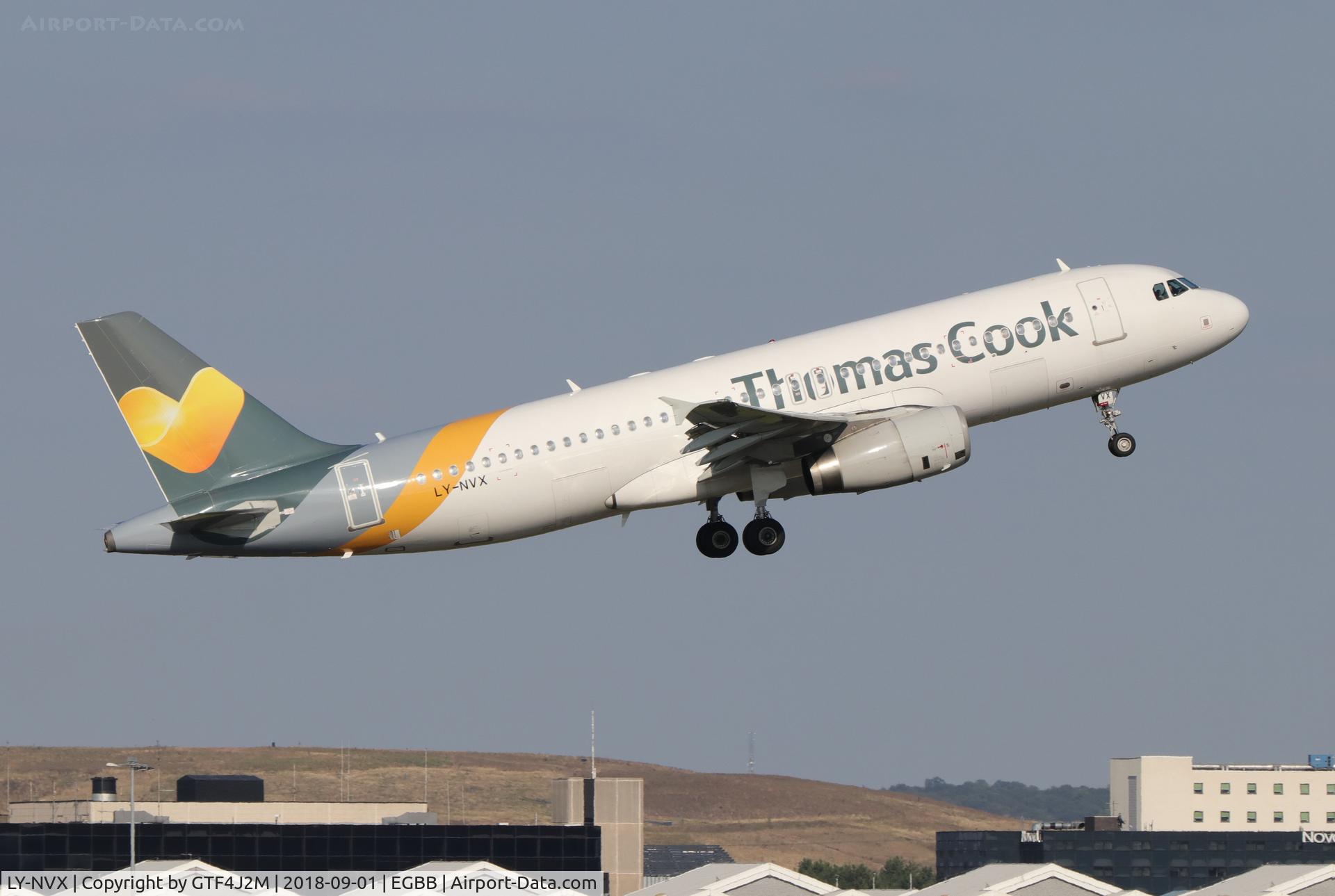 LY-NVX, 2006 Airbus A320-232 C/N 2689, LY-NVX at Birmingham 1.9.18 operated by Thomas Cook AL