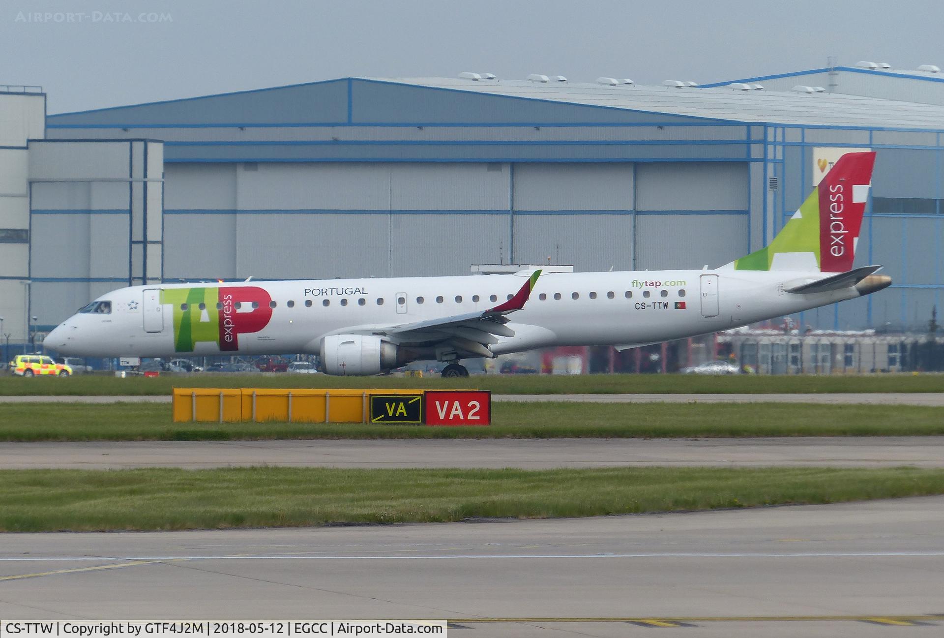 CS-TTW, 2010 Embraer 195LR (ERJ-190-200LR) C/N 19000407, CS-TTW at Manchester 12.5.18