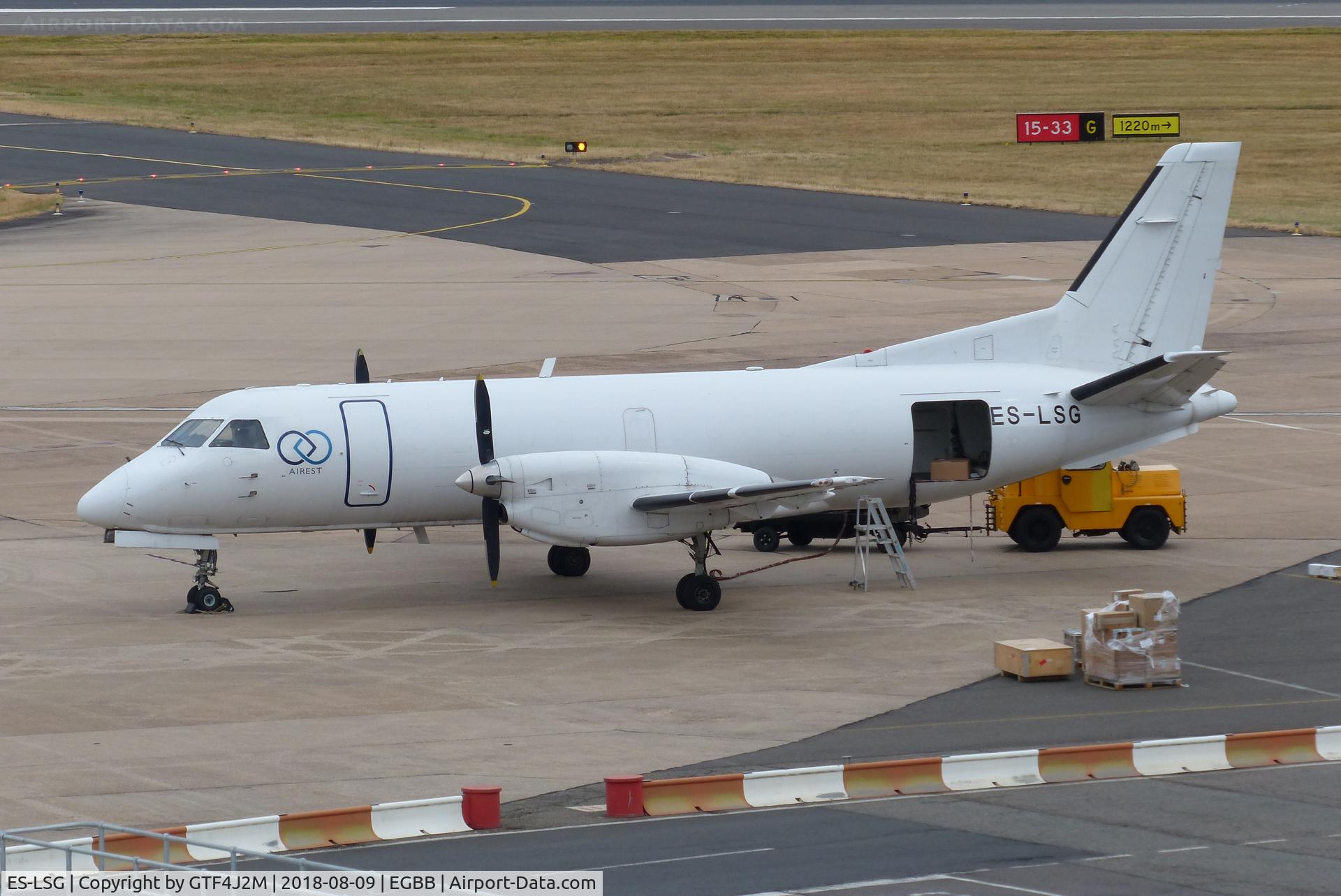 ES-LSG, 1984 Saab SF340A(F) C/N 340A-007, ES-LSG at Birmingham 9.8.18