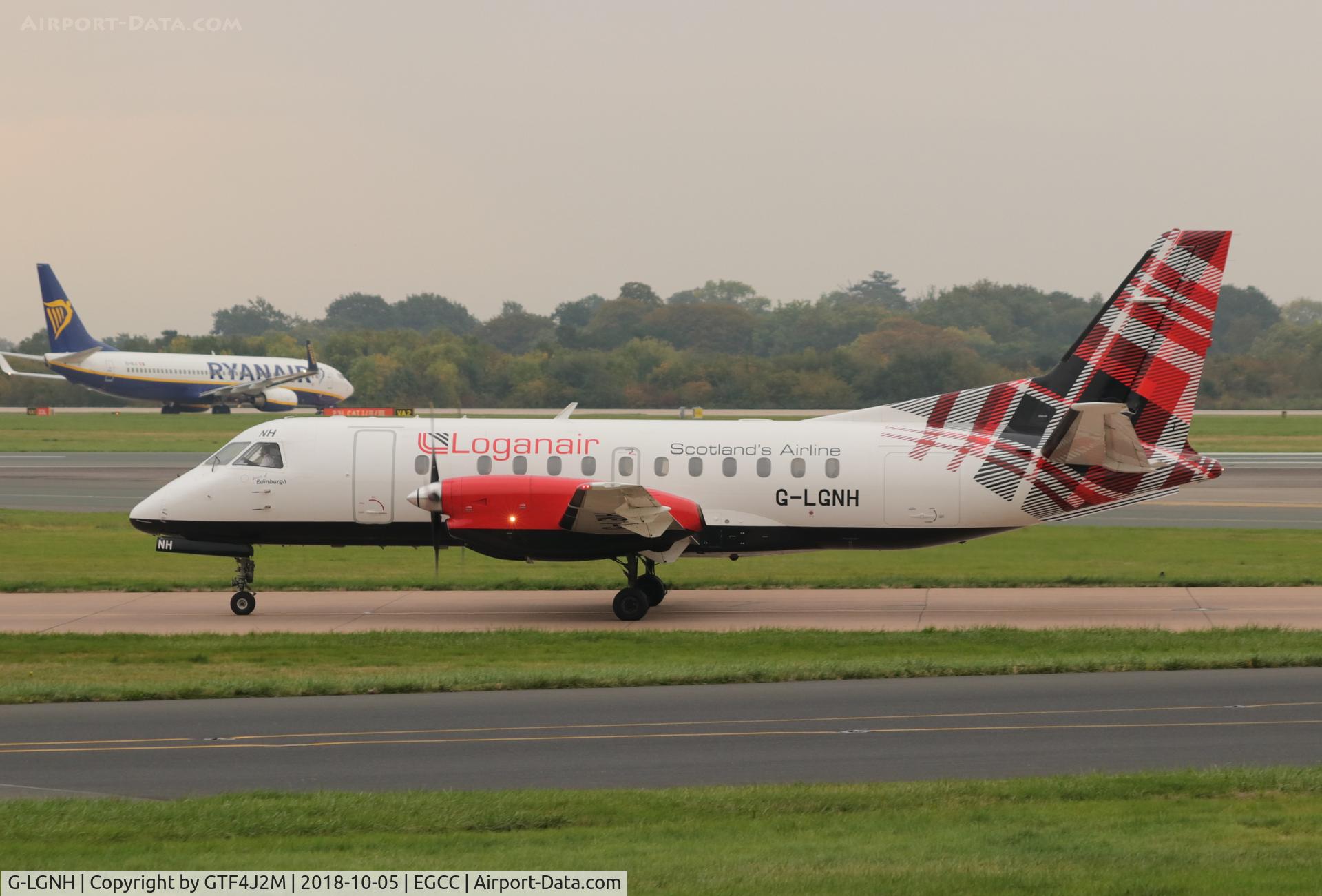 G-LGNH, 1993 Saab SF340B C/N 340B-333, G-LGNH at Manchester 5.10.18