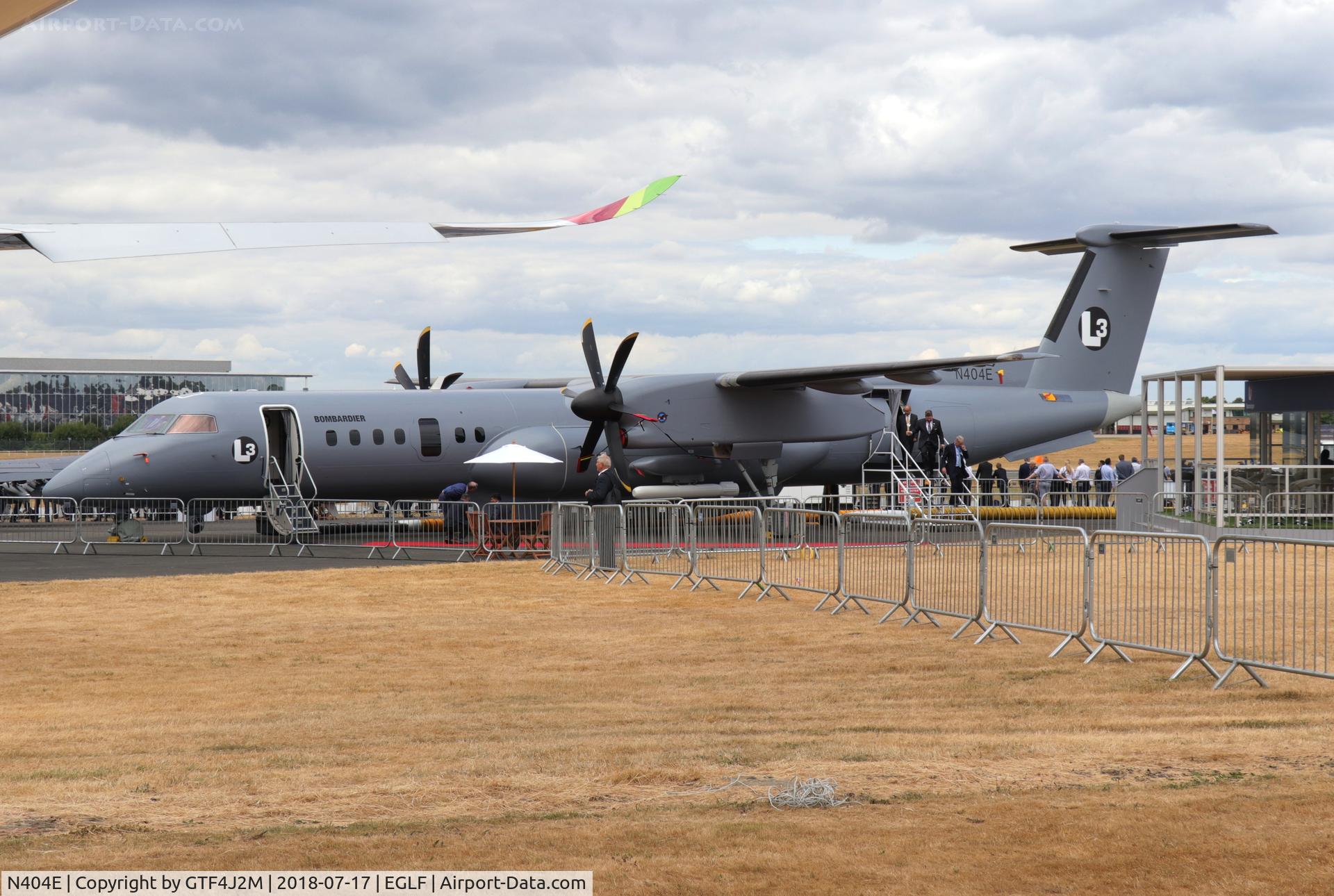 N404E, 2002 De Havilland Canada DHC-8-402Q Dash 8 C/N 4067, N404E at Farnborough 17.7.18