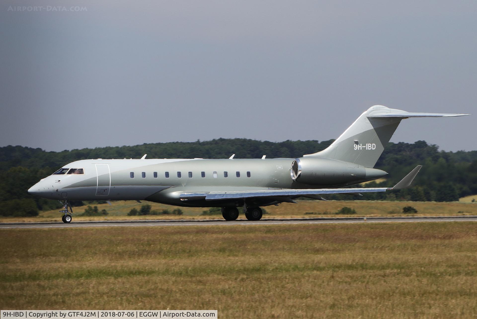 9H-IBD, 2010 Bombardier Global 5000 (BD-700-1A10) C/N 9401, 9H-IBD at Luton 6.7.18