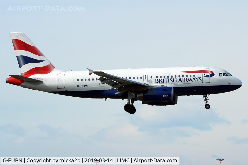 G-EUPN, 2000 Airbus A319-131 C/N 1261, Landing
