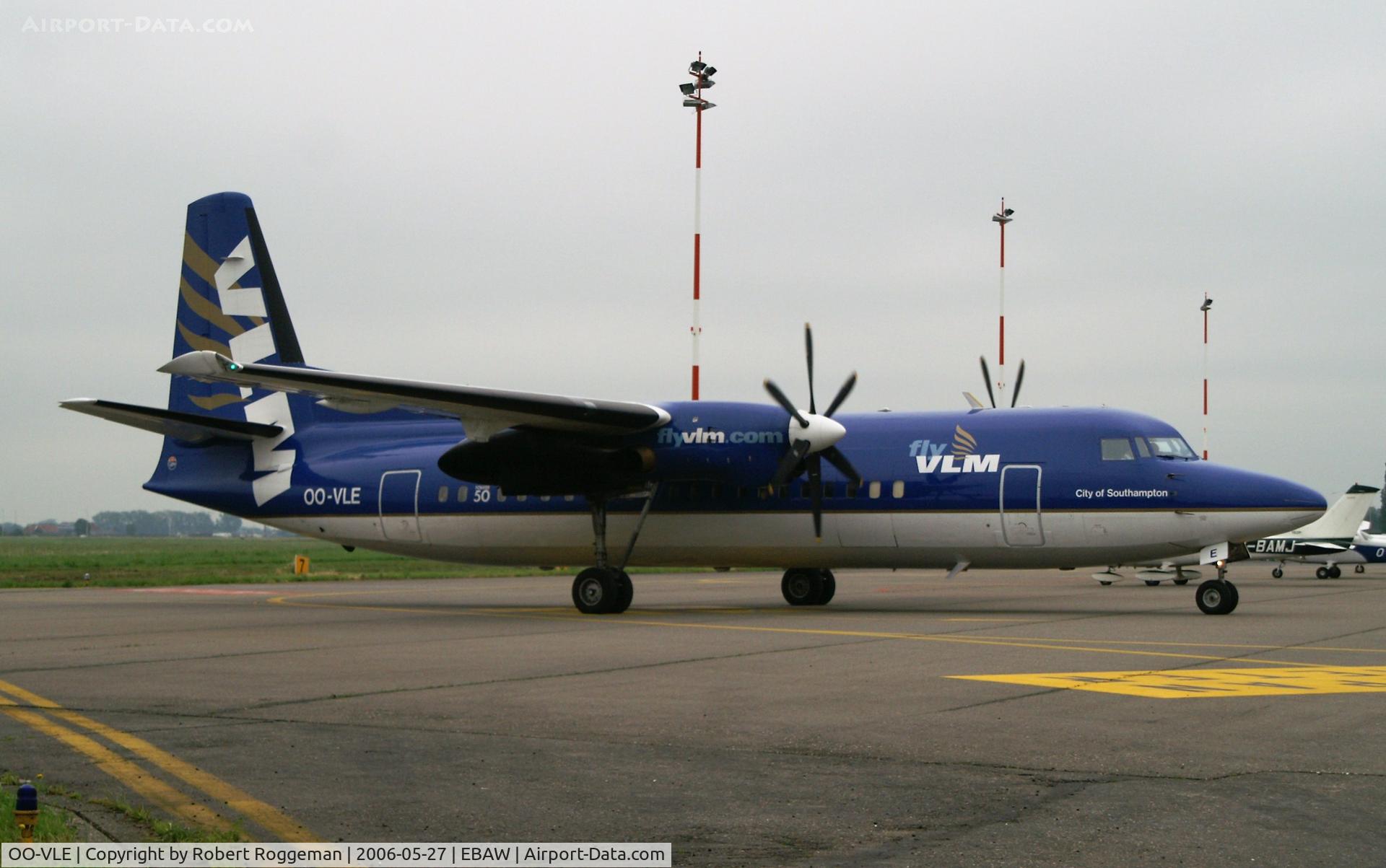 OO-VLE, 1988 Fokker 50 C/N 20132, VLM.CITY OF SOUTHHAMPTON.