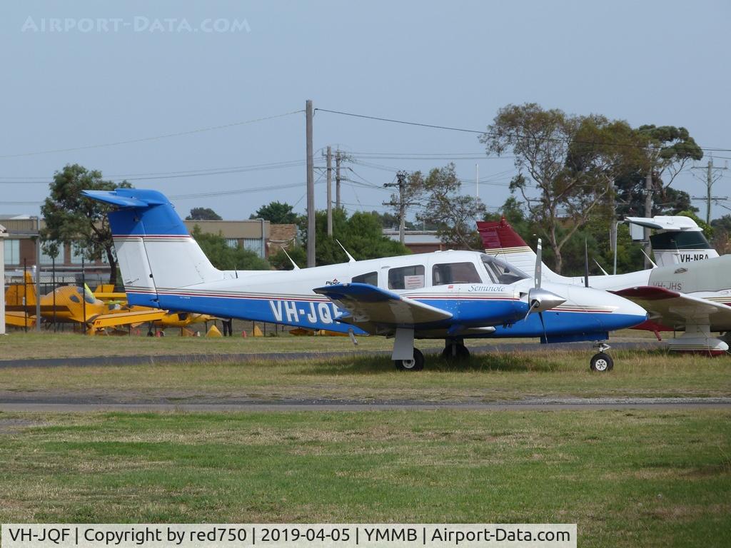 VH-JQF, 1979 Piper PA-44-180 Seminole C/N 44-7995291, Seneca VH-JQF at Moorabbin, Apr 5 2019.