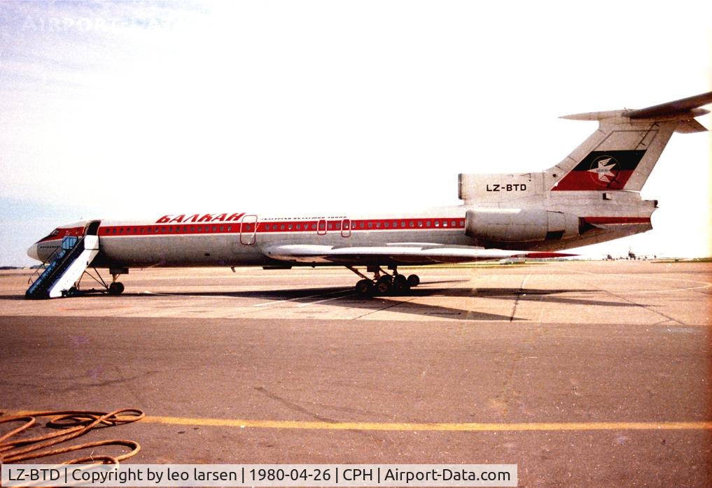 LZ-BTD, 1974 Tupolev Tu-154A C/N 74A058, Copenhagen 26.4.1980