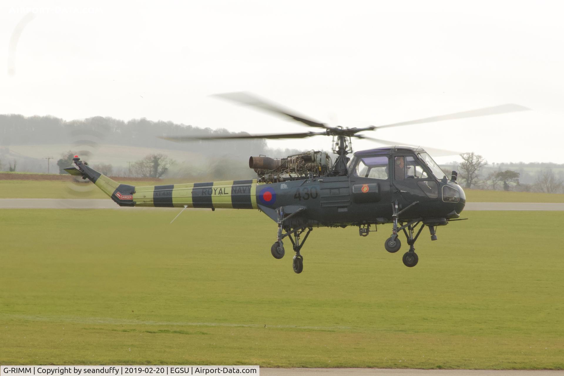 G-RIMM, 1966 Westland Wasp HAS.1 C/N F9605, Landing at Duxford.