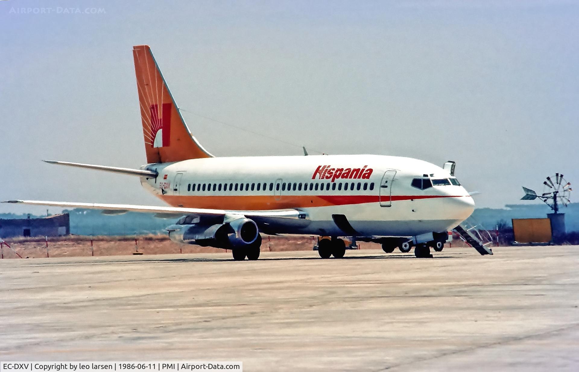 EC-DXV, 1980 Boeing 737-2L9 C/N 22407, Palma de Mallorca 11.6.1986
