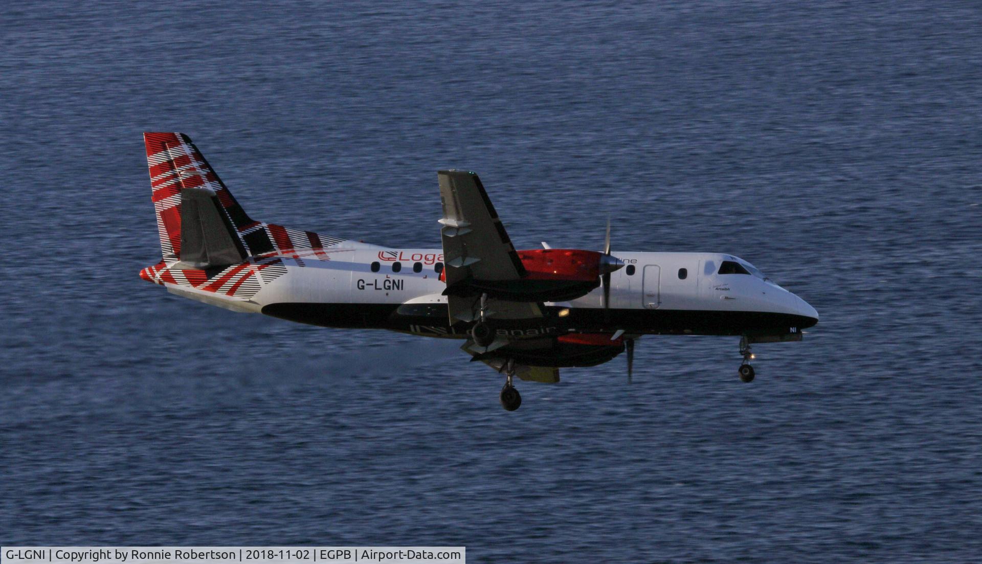 G-LGNI, 1989 Saab 340B C/N 340B-160, Inbound to Sumburgh, runway 33 approach
