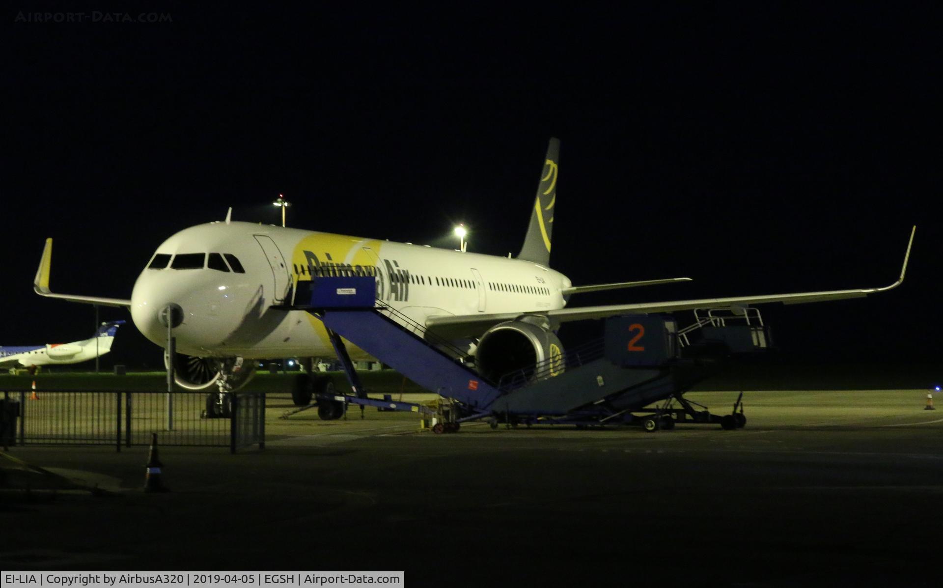 EI-LIA, 2018 Airbus A321-251N C/N 8260, Seen parked on stand at Norwich