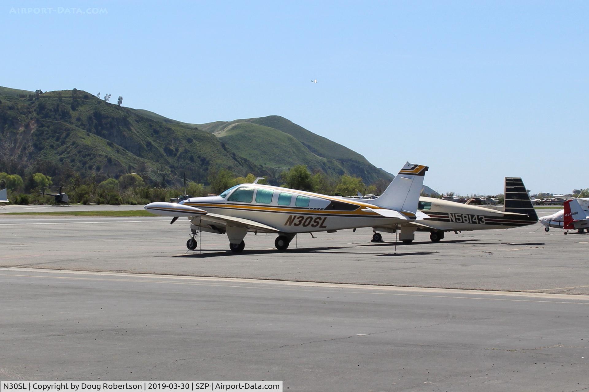 N30SL, 1972 Beech A36 Bonanza 36 C/N E-338, 1972 Beech A36 BONANZA, Continental IO-520 285 Hp, tip tanks, on Transient Ramp