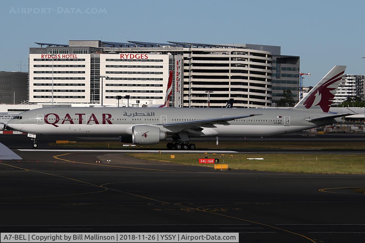 A7-BEL, 2017 Boeing 777-300/ER C/N 64063, rolling home