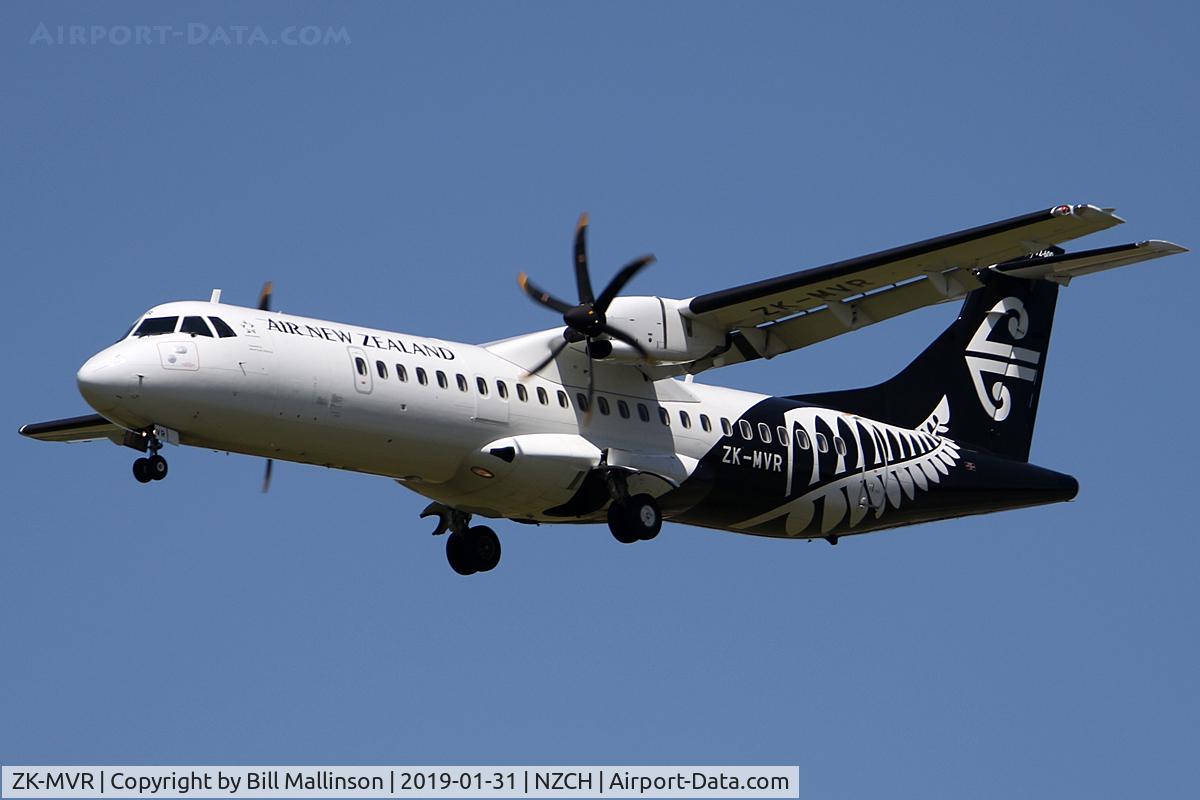 ZK-MVR, 2018 ATR 72-212 A C/N 1487, finals to zero-two
