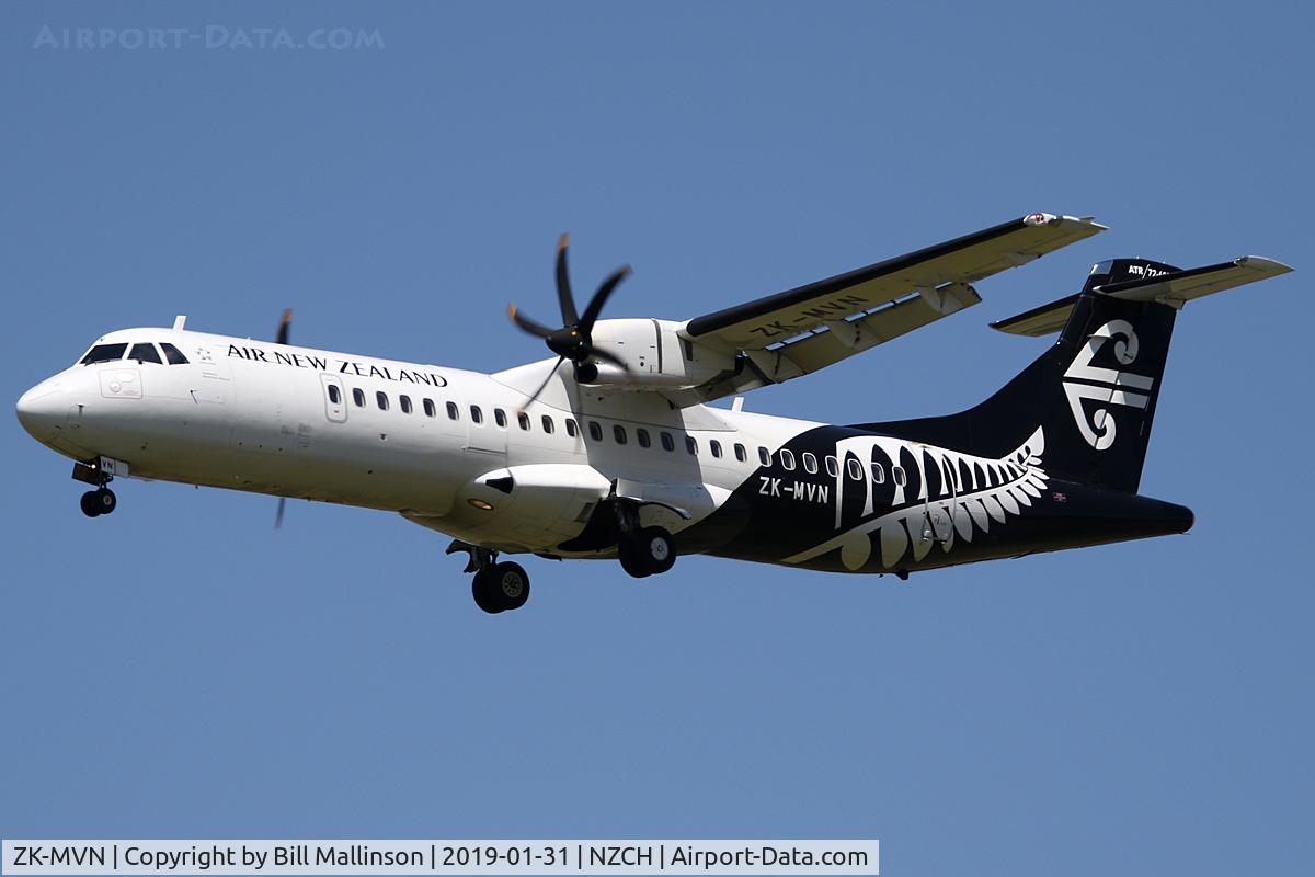ZK-MVN, 2016 ATR 72-600 C/N 1353, finals to zero-two