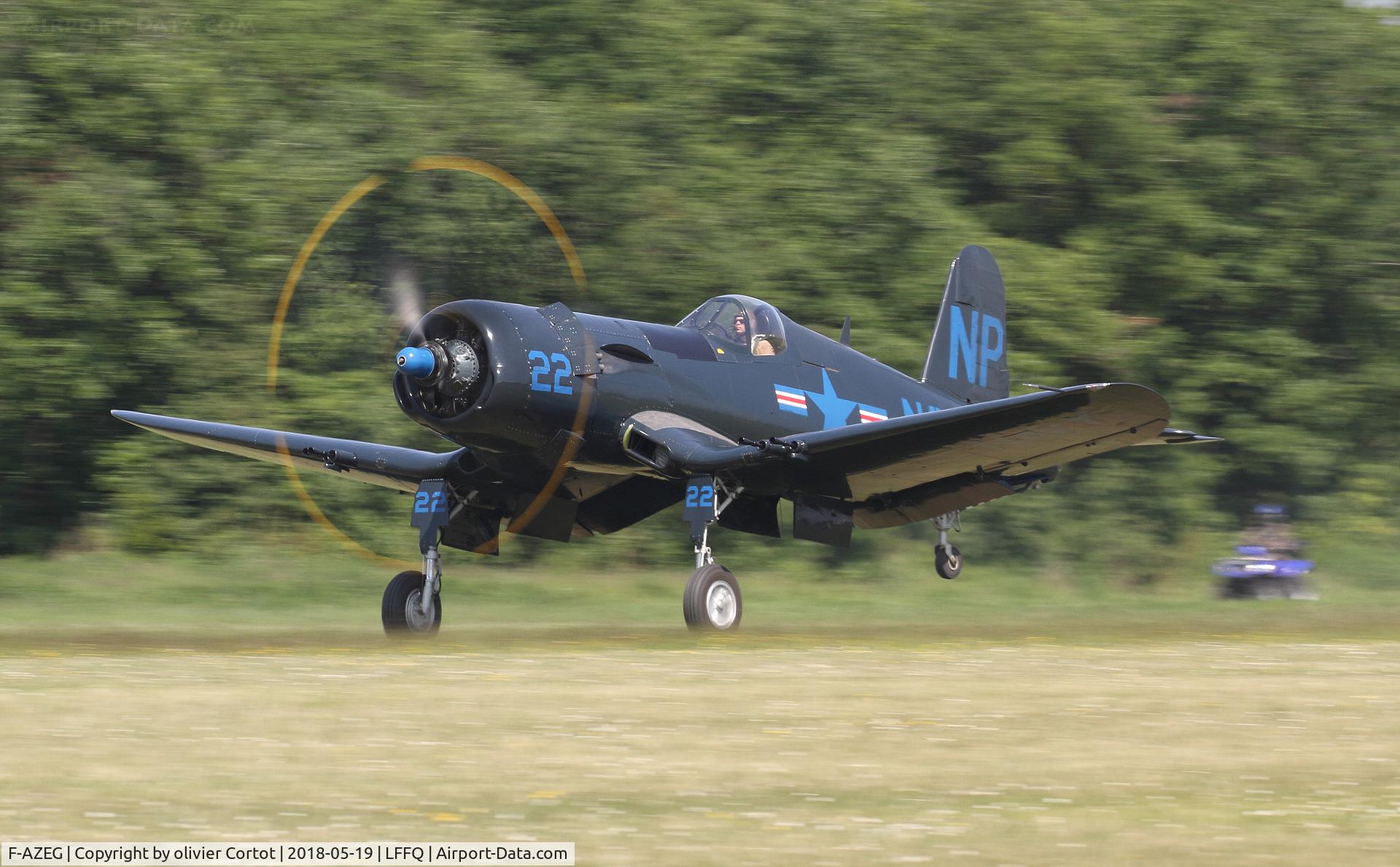 F-AZEG, 1944 Vought F4U-5NL Corsair C/N 124-724, taking off