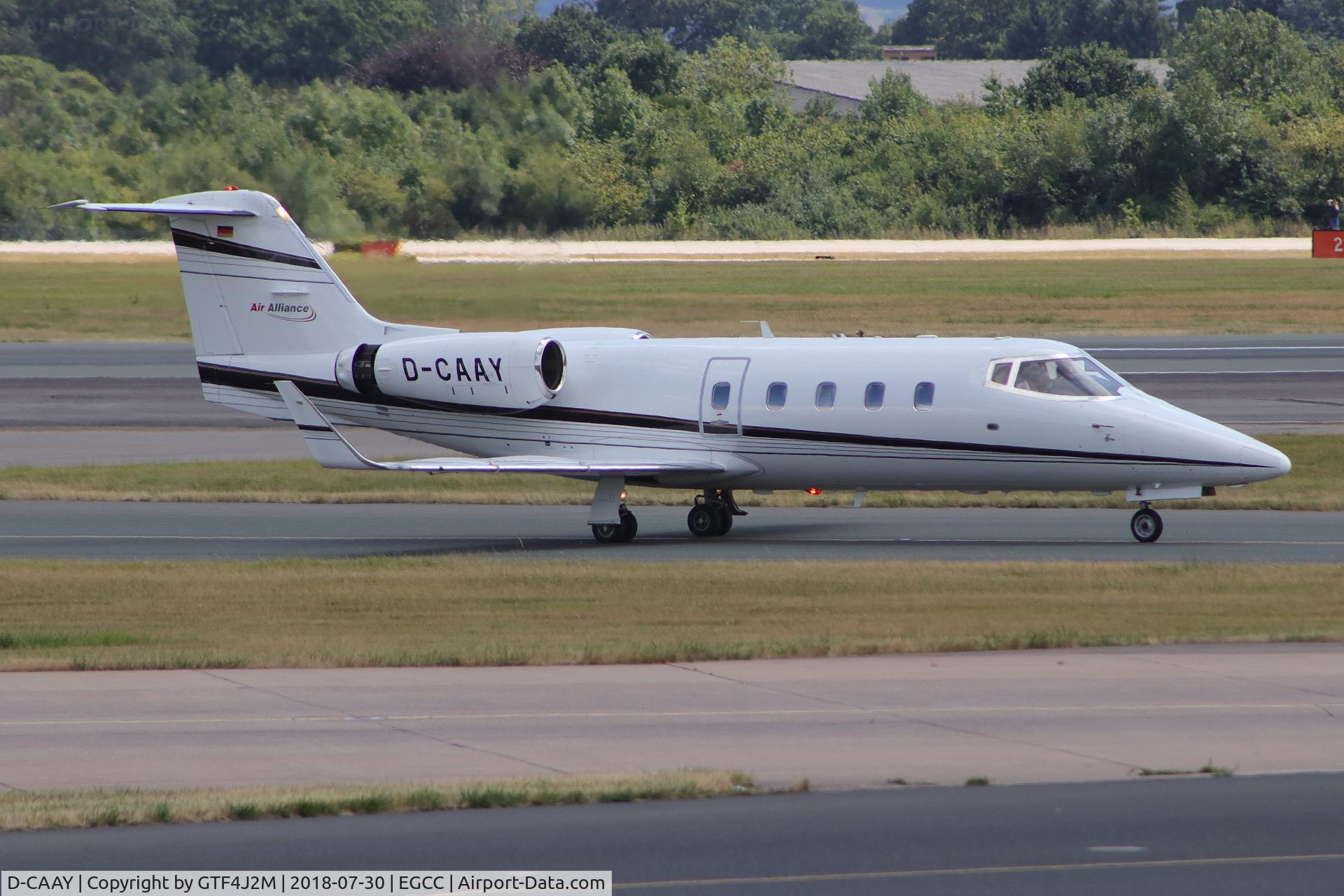 D-CAAY, 1983 Learjet 55 C/N 55-087, D-CAAY at Manchester 30.7.18