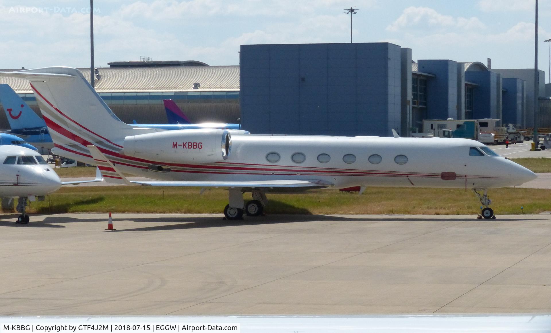 M-KBBG, 2012 Gulfstream Aerospace GIV-X (G450) C/N 4262, M-KBBG at Luton 15.7.18