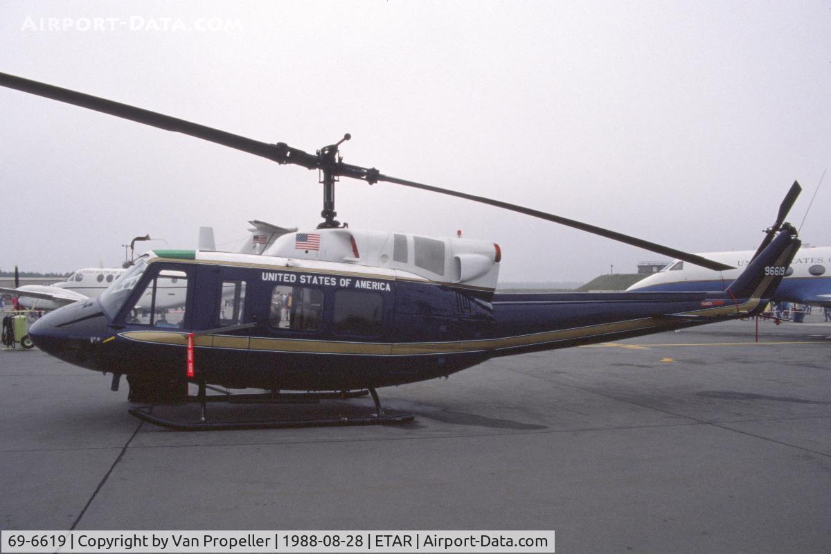 69-6619, 1969 Bell UH-1N Iroquois C/N 31025, USAF Bell UH-1N Iroquois VP helicopter at Ramstein air base, 1988