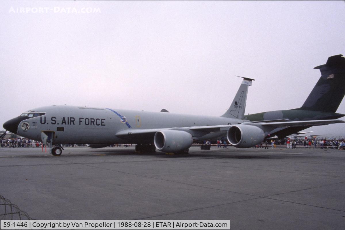 59-1446, 1959 Boeing KC-135R Stratotanker C/N 17934, USAF Boeing KC-135R Stratotanker at Ramstein air base, 1988. With 28th BW, named 