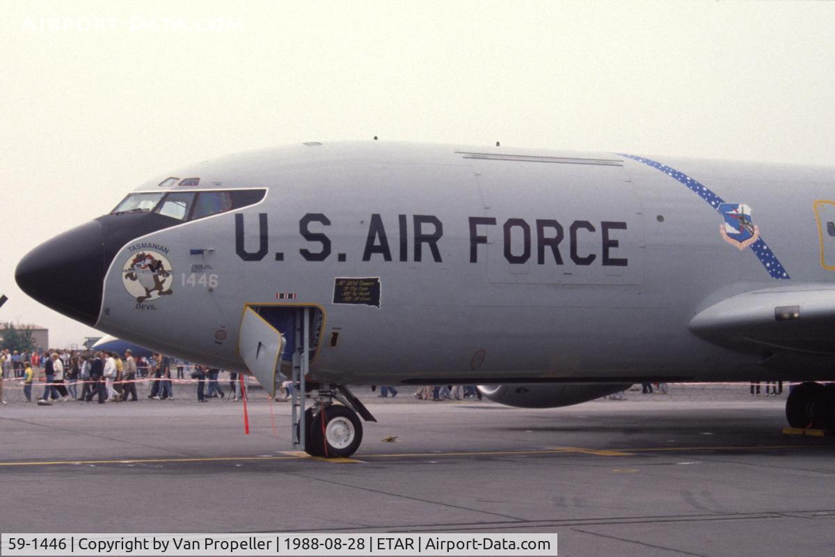 59-1446, 1959 Boeing KC-135R Stratotanker C/N 17934, USAF Boeing KC-135R Stratotanker at Ramstein air base, 1988. With 28th BW, named 