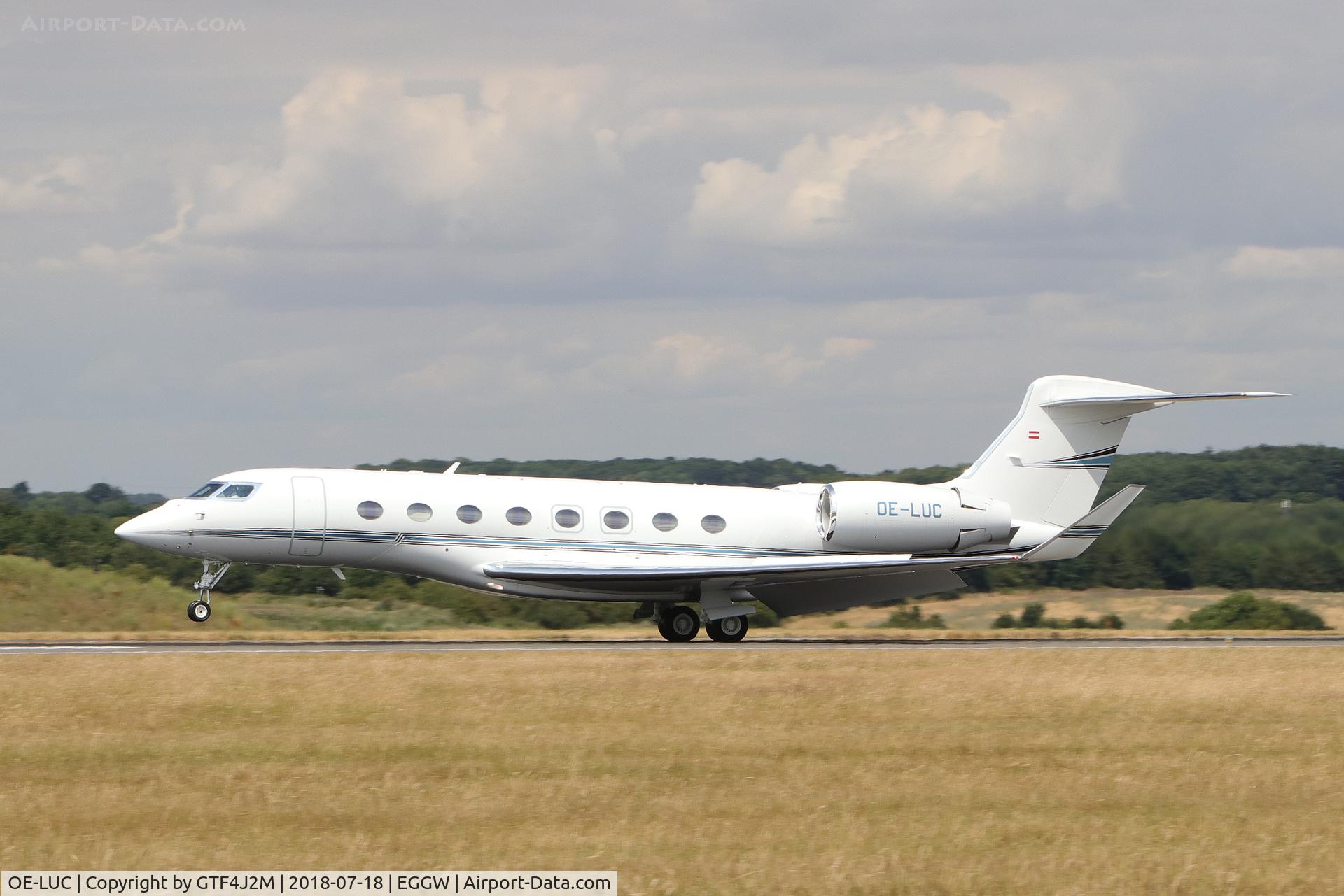 OE-LUC, 2017 Gulfstream Aerospace G650 (G-VI) C/N 6254, OE-LUC  at Luton 18.7.18