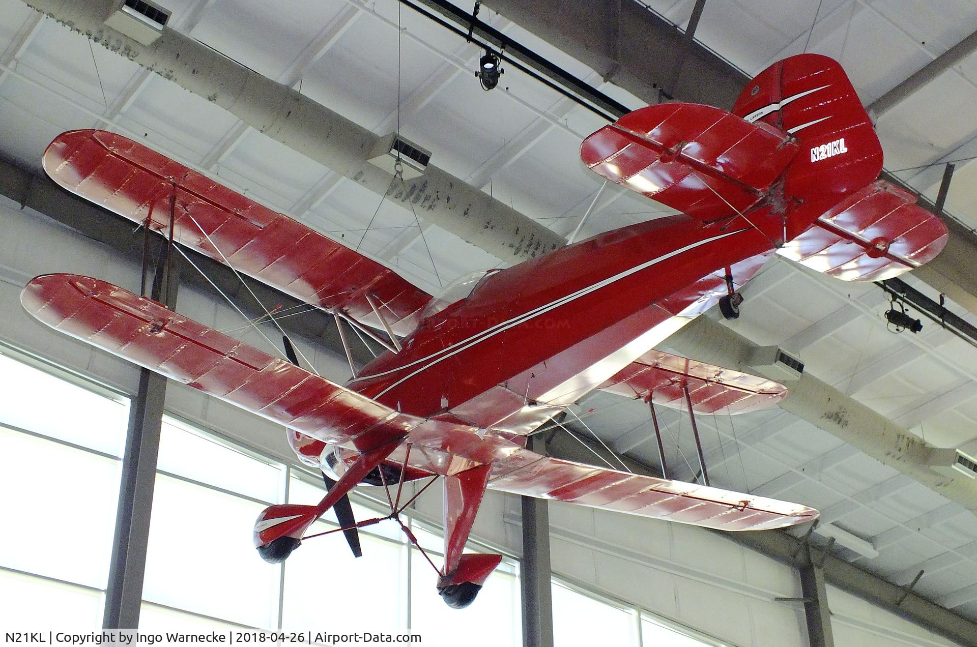 N21KL, 1972 Bucker Bu-133S Jungmeister Replica C/N 222, Larsen Bücker Bü 133S Jungmeister replica, the original radial engine replaced by a Lycoming IO540, at the Frontiers of Flight Museum, Dallas TX