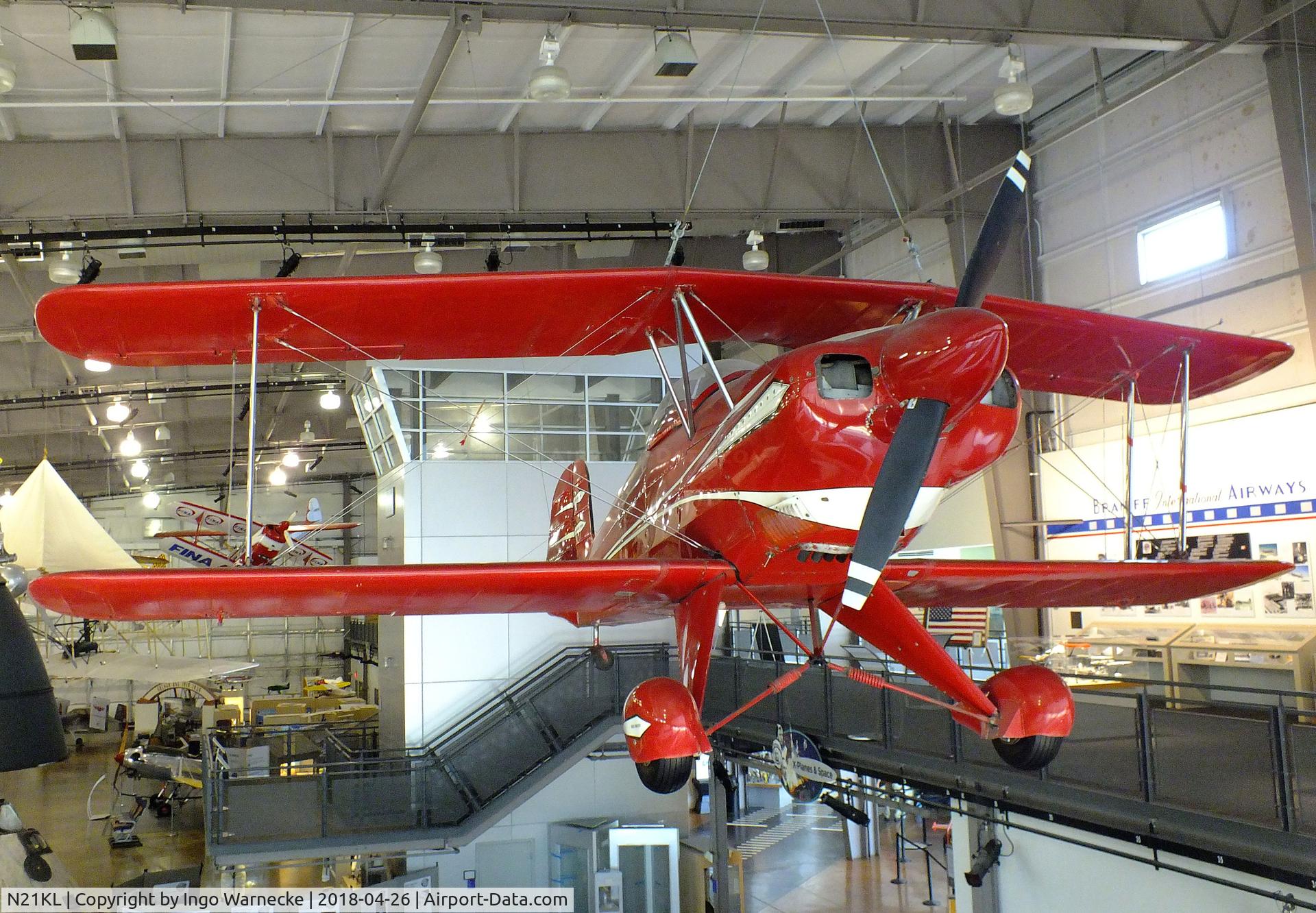 N21KL, 1972 Bucker Bu-133S Jungmeister Replica C/N 222, Larsen Bücker Bü 133S Jungmeister replica, the original radial engine replaced by a Lycoming IO540, at the Frontiers of Flight Museum, Dallas TX