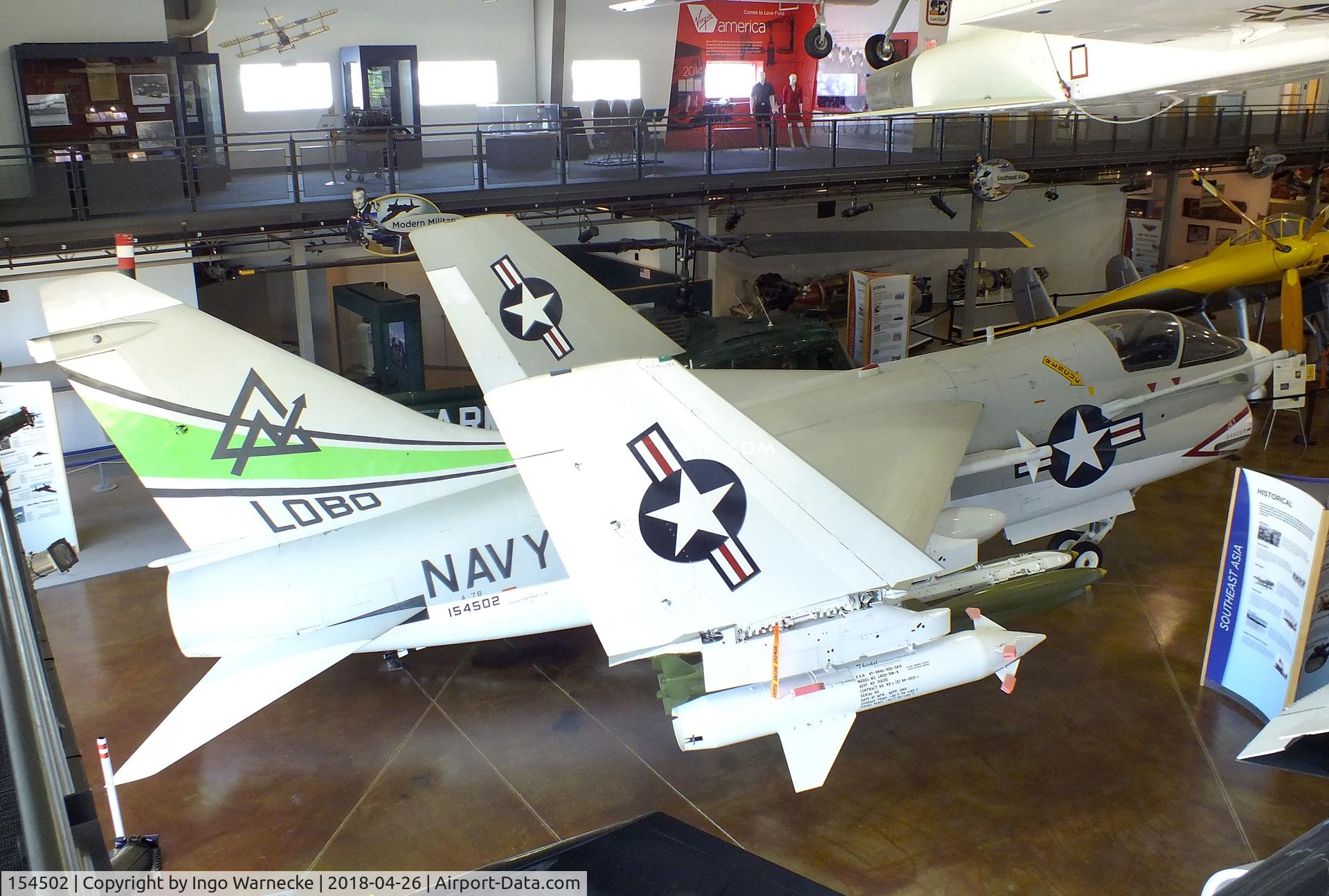 154502, LTV A-7B Corsair II C/N B-142, LTV A-7B Corsair II at the Frontiers of Flight Museum, Dallas TX