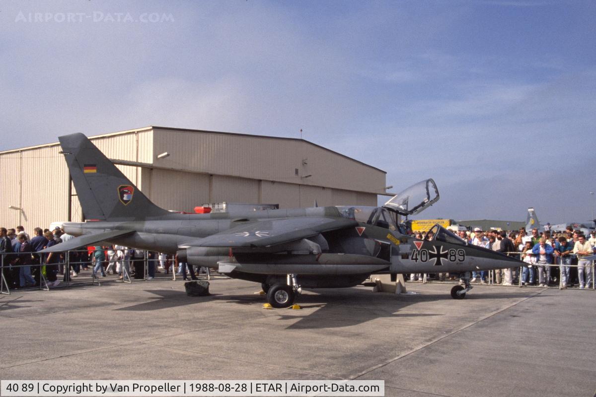 40 89, Dassault-Dornier Alpha Jet A C/N 0089, Luftwaffe Alpha Jet A at Ramstein air base, Germany, 1988
