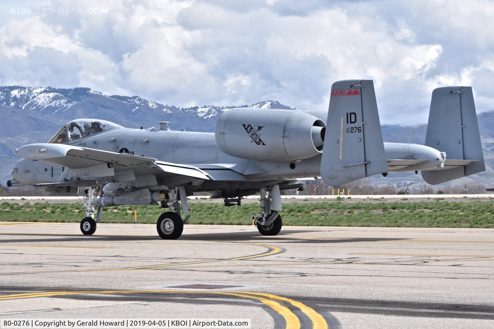 80-0276, 1980 Fairchild Republic A-10C Thunderbolt II C/N A10-0626, Taxiing to RWY 10R.  190th Fighter Sq., 124th Fighter Wing, Idaho ANG.