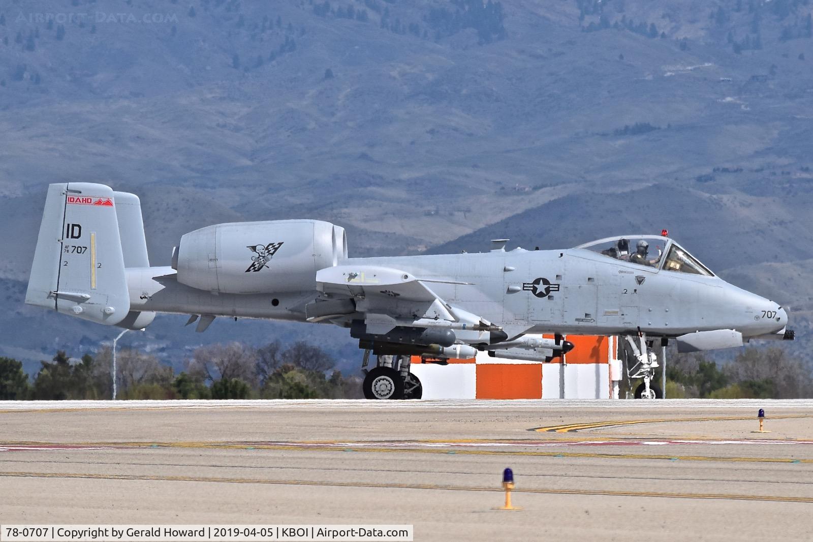 78-0707, 1978 Fairchild Republic A-10C Thunderbolt II C/N A10-0327, On RWY 10R. 190th Fighter Sq., 124th Fighter Wing, Idaho ANG.