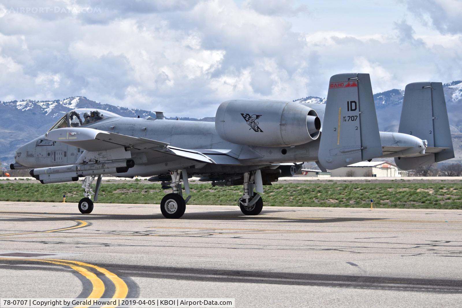 78-0707, 1978 Fairchild Republic A-10C Thunderbolt II C/N A10-0327, Taxiing to RWY 10R.  190th Fighter Sq., 124th Fighter Wing, Idaho ANG.