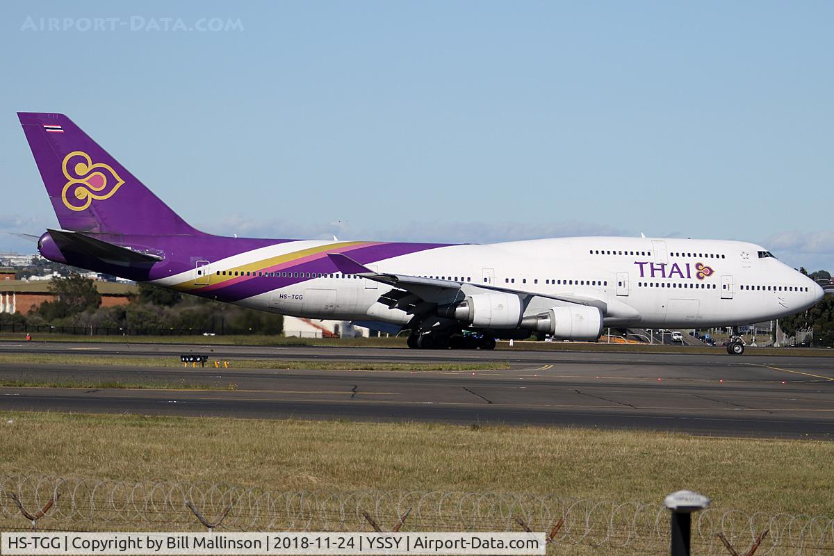 HS-TGG, 2003 Boeing 747-4D7 C/N 33771, taxi from 34L