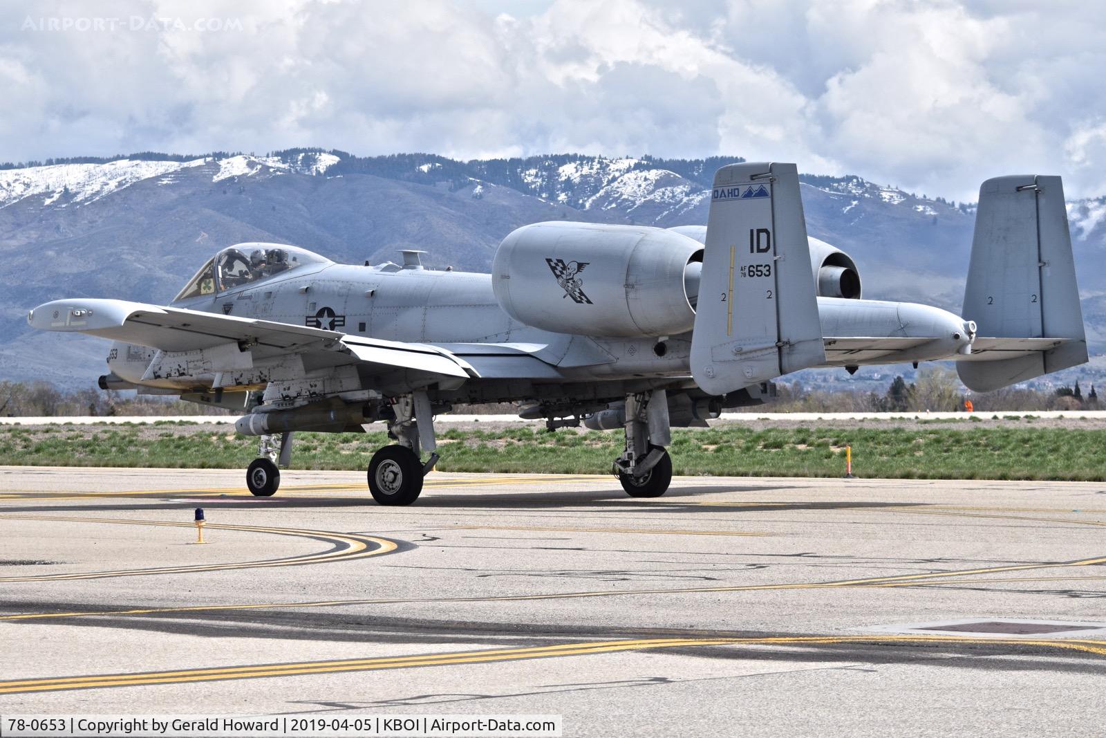 78-0653, 1978 Fairchild Republic A-10C Thunderbolt II C/N A10-0273, Taxiing to RWY 10R. 190th Fighter Sq., 124th Fighter Wing, Idaho ANG.