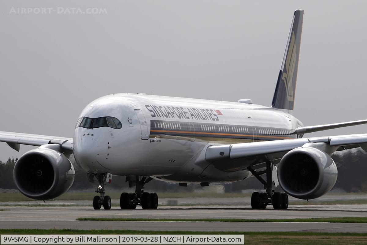 9V-SMG, 2016 Airbus A350-941 C/N 062, taxiing as SQ298