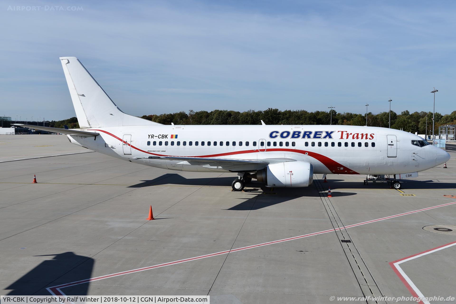 YR-CBK, 1992 Boeing 737-382 C/N 25162, Boeing 737-282 - Cobrex Trans - 25162 - YR-CBK - 12.10.2018 - CGN