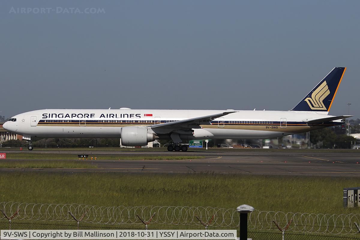 9V-SWS, 2008 Boeing 777-312/ER C/N 34584, off home