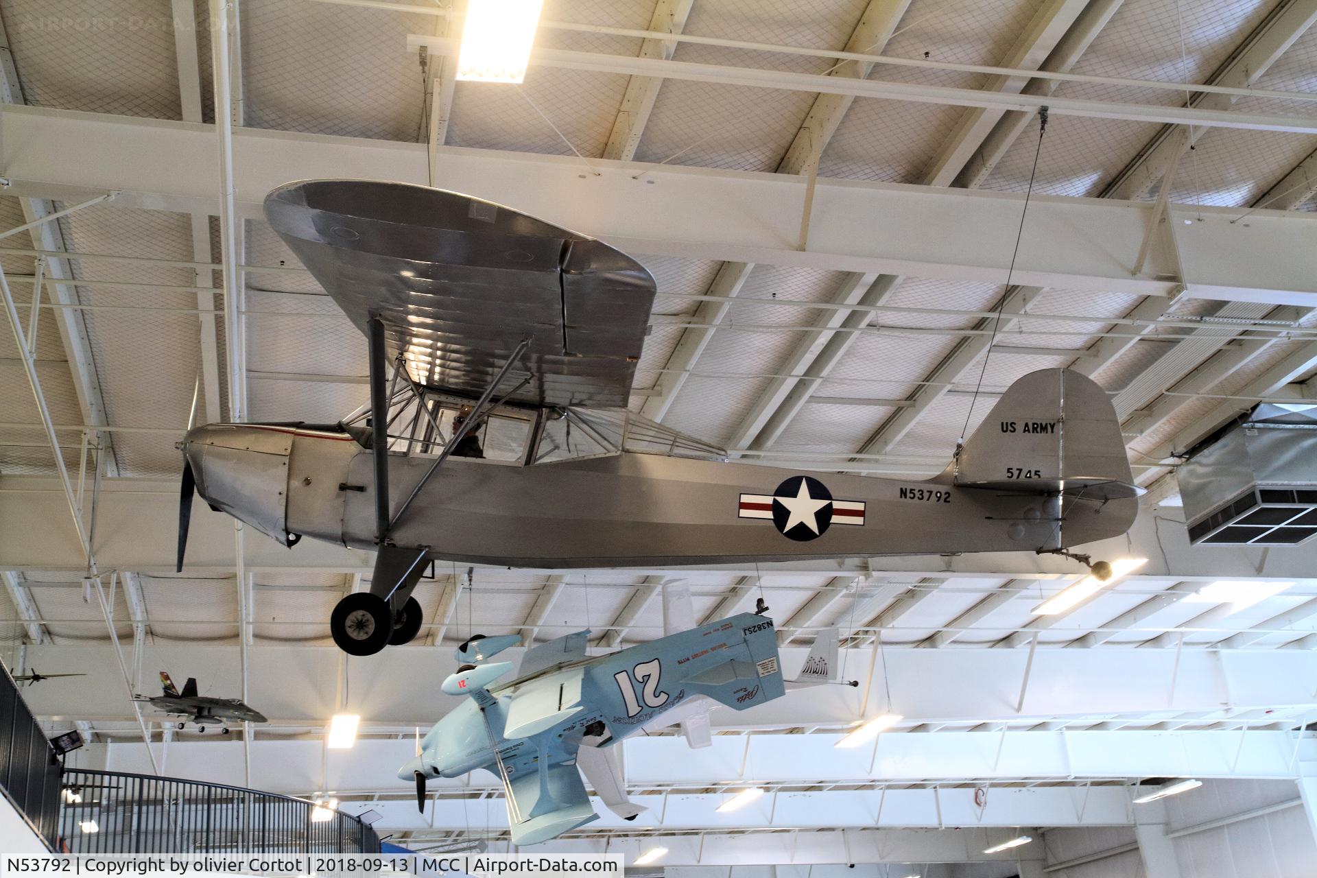 N53792, 1943 Taylorcraft DCO-65 C/N 5745, Sacramento museum