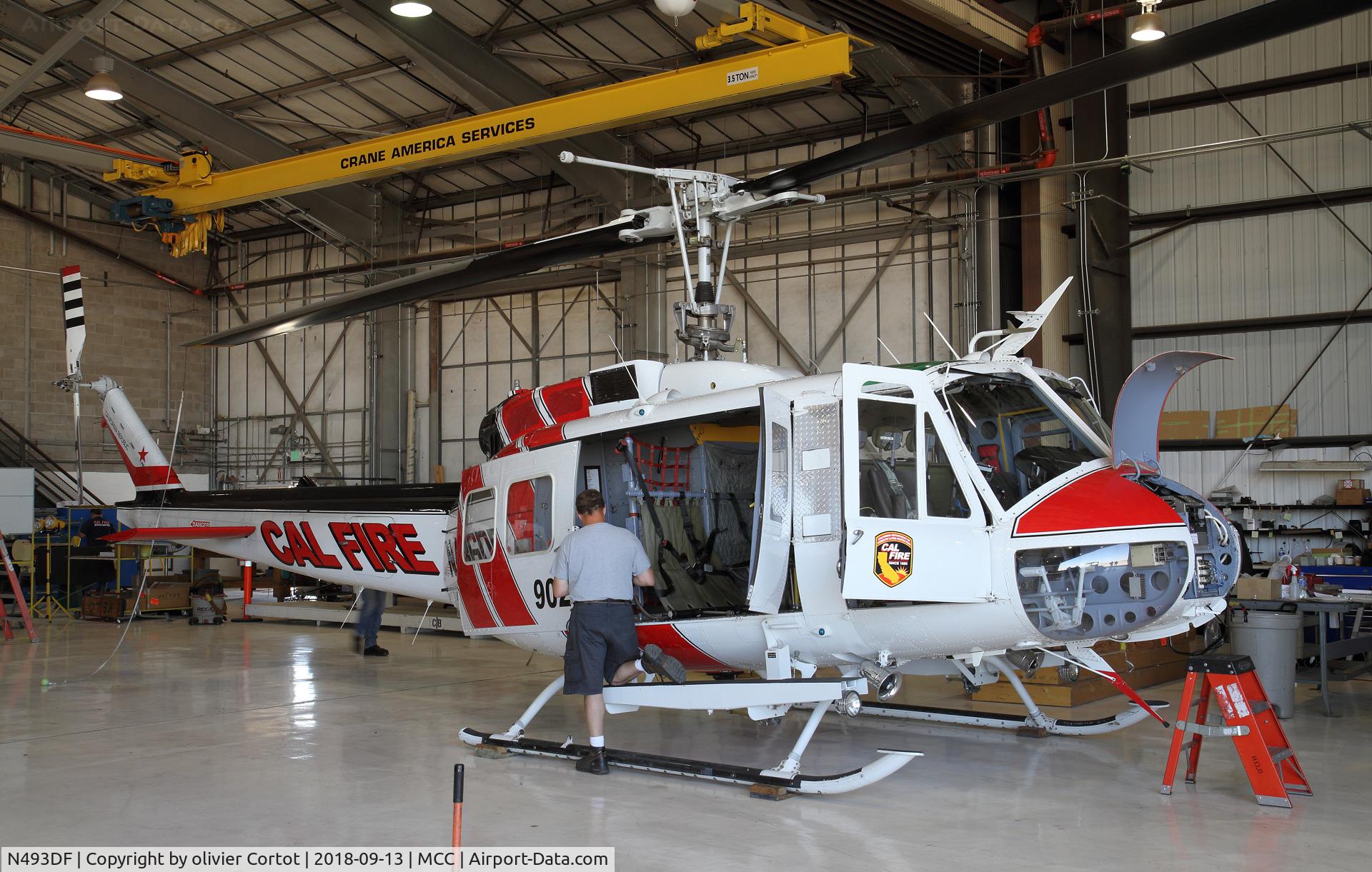 N493DF, 1969 Bell EH-1H Iroquois C/N 12001, Sacramento CDF maintenance center