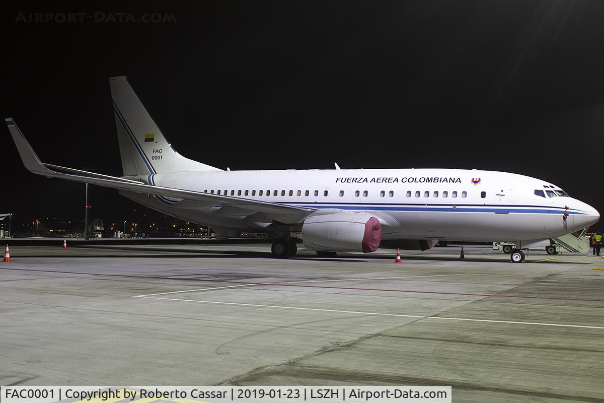 FAC0001, 1999 Boeing 737-74V C/N 29272, World Economic Forum 2019