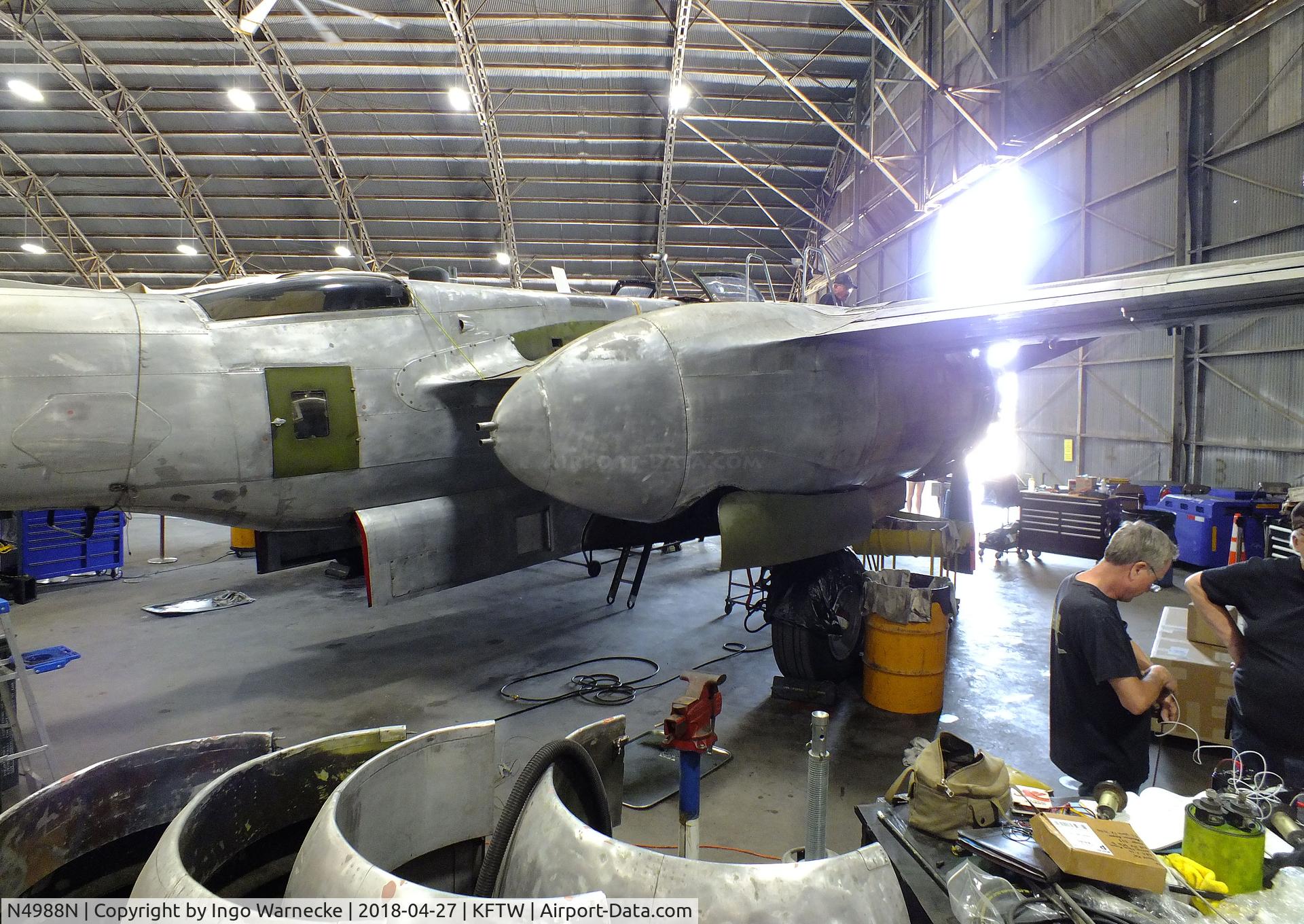 N4988N, 1964 Douglas-On Mark B-26K Counter Invader C/N 27477 (was 44-34198), Douglas / On Mark B-26K Counter Invader, undergoing restoration and mainenance, at the Vintage Flying Museum, Fort Worth TX