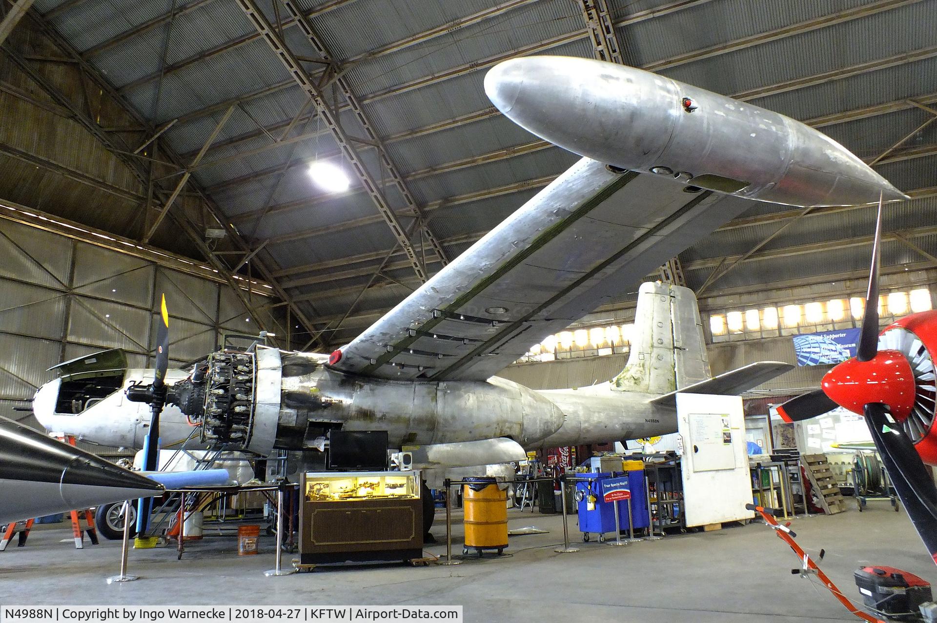 N4988N, 1964 Douglas-On Mark B-26K Counter Invader C/N 27477 (was 44-34198), Douglas / On Mark B-26K Counter Invader, undergoing restoration and mainenance, at the Vintage Flying Museum, Fort Worth TX