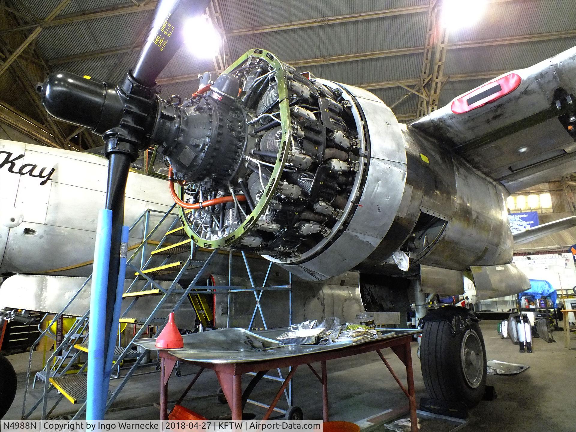 N4988N, 1964 Douglas-On Mark B-26K Counter Invader C/N 27477 (was 44-34198), Douglas / On Mark B-26K Counter Invader, undergoing restoration and mainenance, at the Vintage Flying Museum, Fort Worth TX