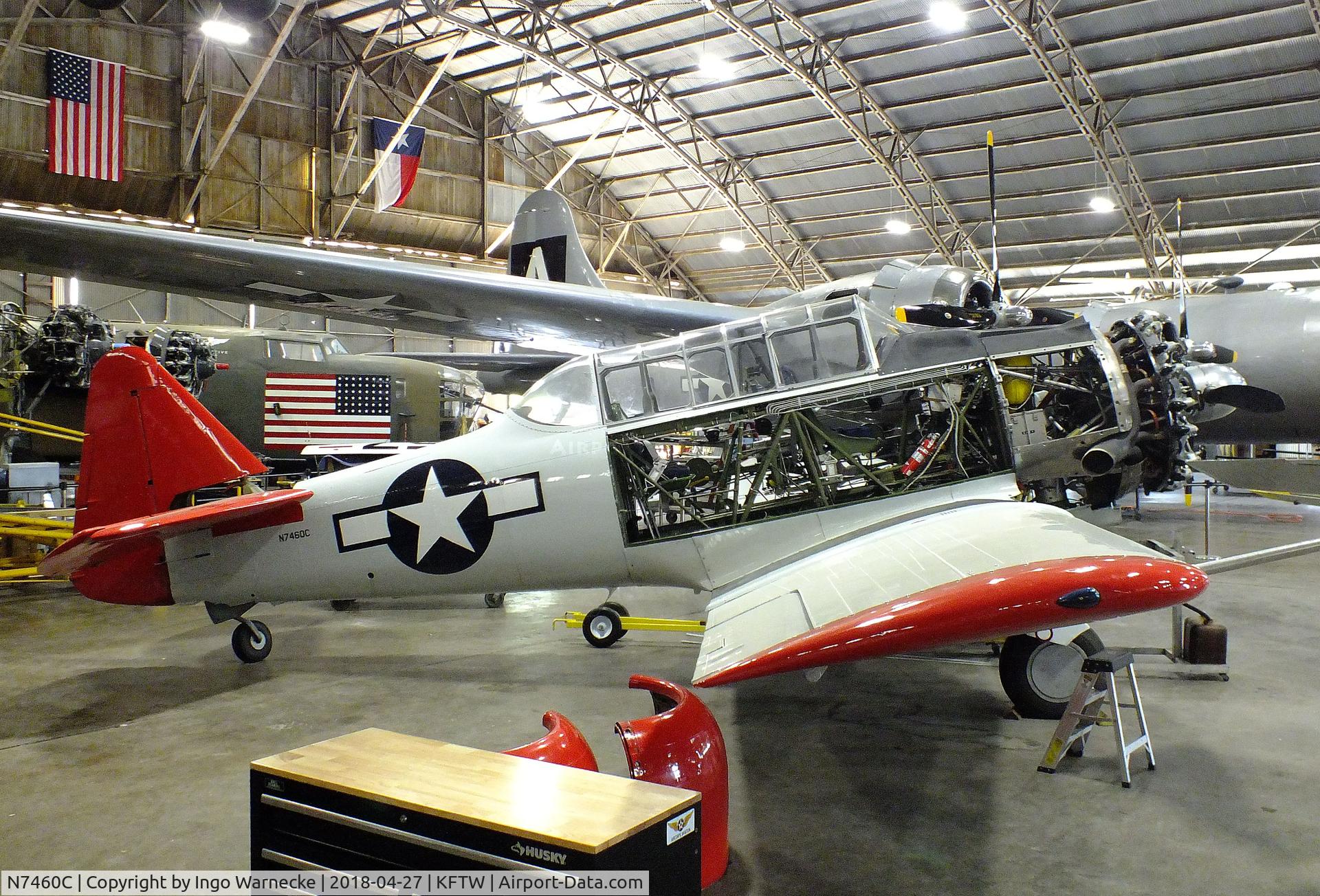 N7460C, 1944 North American AT-6F C/N 121-42606, North American AT-6F Texan at the Vintage Flying Museum, Fort Worth TX