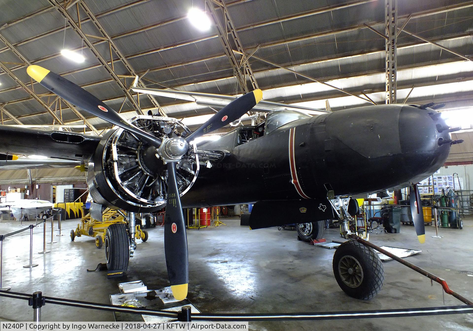 N240P, 1943 Douglas A-26B Invader C/N 7140, Douglas A-26B Invader, undergoing maintenance at the Vintage Flying Museum, Fort Worth TX